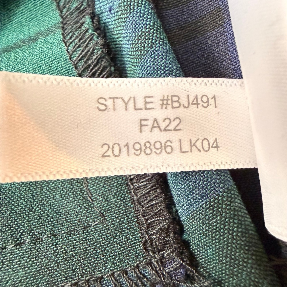 J Crew Pants Womens 0 Green Blue Blackwatch Plaid Ruby Full-Length Slim Leg - Picture 10 of 16